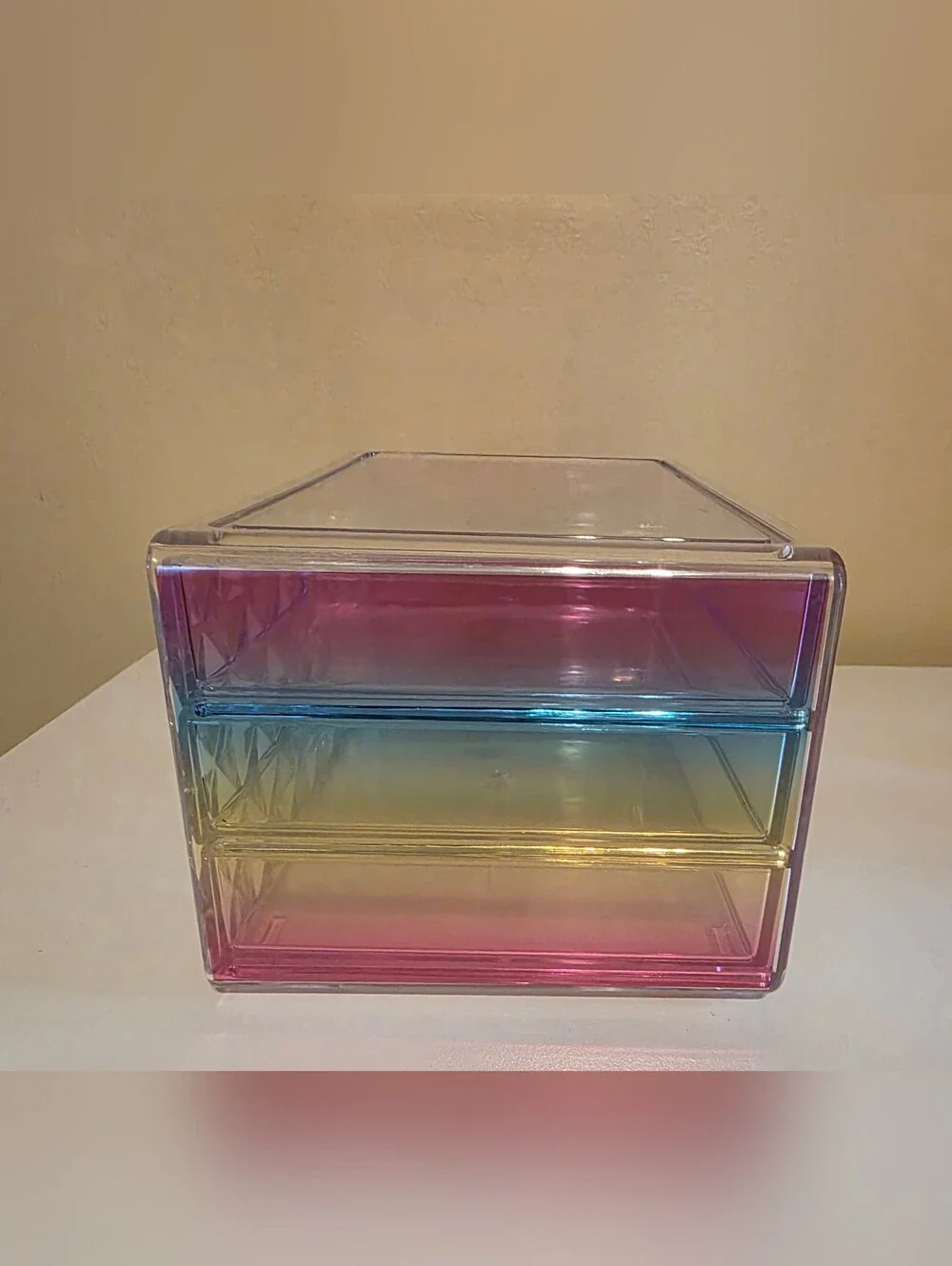 Haus Of Glam Clear Iridescent 3-Drawer